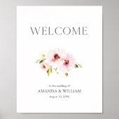 Elegant Floral Wedding Welcome Sign Poster (Voorkant)