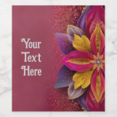 Elegant Floral Wedding Wijn Etiket (Enkel label)