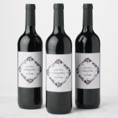 Elegant Floral Wedding Wine Bottle Label Wijn Etiket (Flessen)