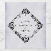 Elegant Floral Wedding Wine Bottle Label Wijn Etiket (Enkel label)