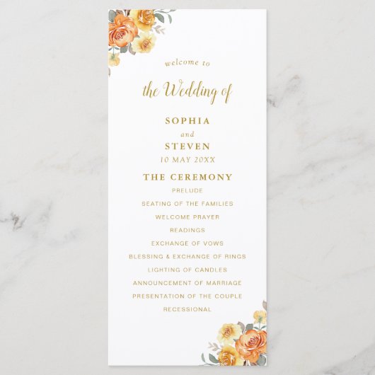 Elegant Floral Wedding With Spring Flowers Programmakaart (Voorkant)