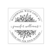 Elegant Floral Whimsical Script Handgemaakt met Lo Rubberstempel (Afrduk)