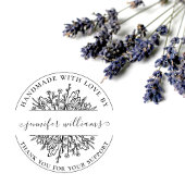 Elegant Floral Whimsical Script Handgemaakt met Lo Rubberstempel