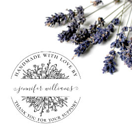 Elegant Floral Whimsical Script Handgemaakt met Lo Rubberstempel