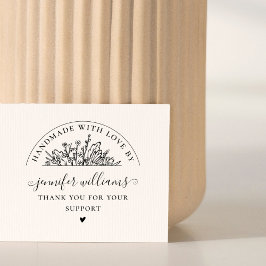 Elegant Floral Whimsical Script Handgemaakt met Lo Rubberstempel