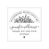 Elegant Floral Whimsical Script Handgemaakt met Lo Rubberstempel (Afrduk)