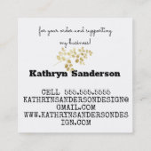 Elegant floral white bedankt vierkante visitekaartje (Achterkant)