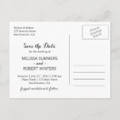 Elegant Floral White Daisies Blue Save the Date Aankondigingskaart (Achterkant)