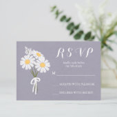 Elegant Floral White Daisies Bouquet RSVP Wedding (Staand voorkant)