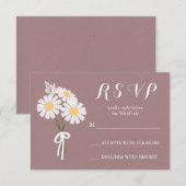 Elegant Floral White Daisies Bouquet RSVP Wedding (Voorkant / Achterkant)