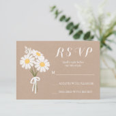 Elegant Floral White Daisies Bouquet RSVP Wedding (Staand voorkant)