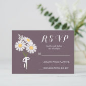 Elegant Floral White Daisies Bouquet RSVP Wedding (Staand voorkant)