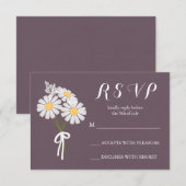 Elegant Floral White Daisies Bouquet RSVP Wedding (Voorkant / Achterkant)