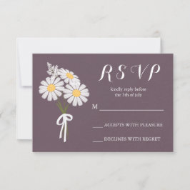 Elegant Floral White Daisies Bouquet RSVP Wedding