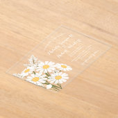 Elegant Floral White Daisies Bouquet Wedding Acryl Uitnodigingen (Laagn)