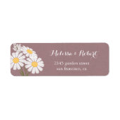 Elegant Floral White Daisies Bouquet Wedding Etiket (Voorkant)