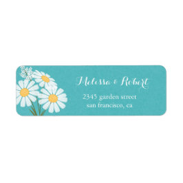 Elegant Floral White Daisies Bouquet Wedding Etiket