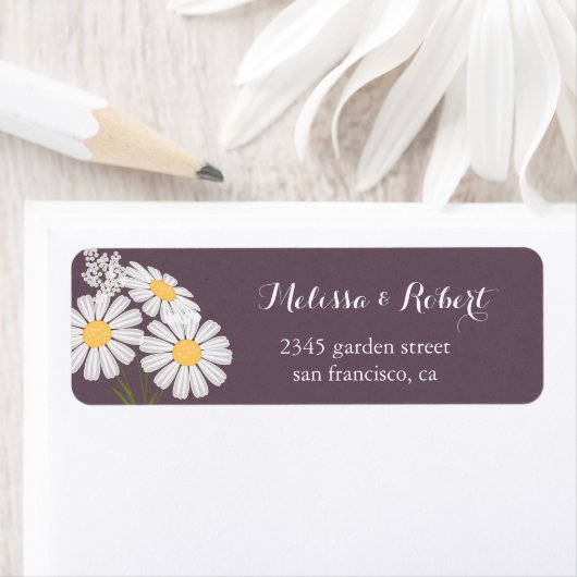 Elegant Floral White Daisies Bouquet Wedding Etiket (Insitu)