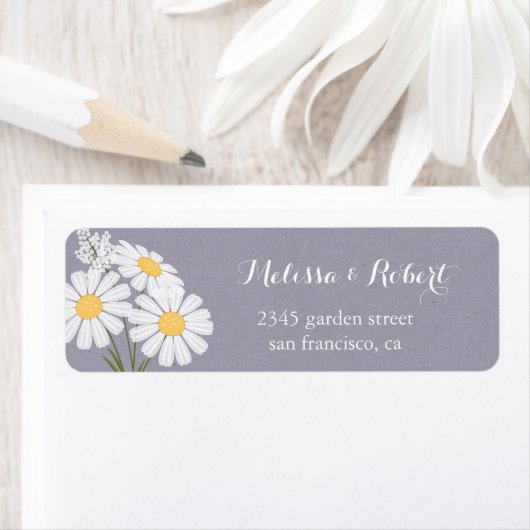 Elegant Floral White Daisies Bouquet Wedding Etiket (Insitu)