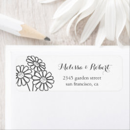 Elegant Floral White Daisies Bouquet Wedding Etiket