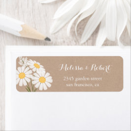 Elegant Floral White Daisies Bouquet Wedding Etiket