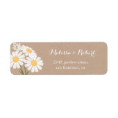 Elegant Floral White Daisies Bouquet Wedding Etiket (Voorkant)
