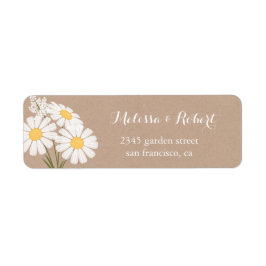 Elegant Floral White Daisies Bouquet Wedding Etiket