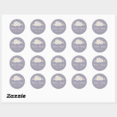 Elegant Floral White Daisies Bouquet Wedding Ronde Sticker (Vel)