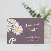 Elegant Floral White Daisies Dank je huwelijk Bedankkaart (Staand voorkant)