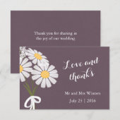 Elegant Floral White Daisies Dank je huwelijk Bedankkaart (Voorkant / Achterkant)