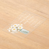 Elegant Floral White Daisies Mason Jar Wedding Acryl Uitnodigingen (Laagn)