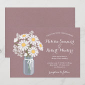 Elegant Floral White Daisies Mason Jar Wedding Kaart (Voorkant / Achterkant)