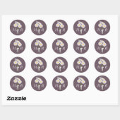 Elegant Floral White Daisies Monogram Wedding Ronde Sticker (Vel)