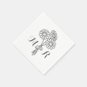 Elegant Floral White Daisies Monogram Wedding Servet (Hoek)