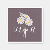 Elegant Floral White Daisies Monogram Wedding Servetten (Voorkant)