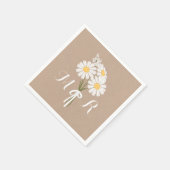 Elegant Floral White Daisies Monogram Wedding Servetten (Hoek)