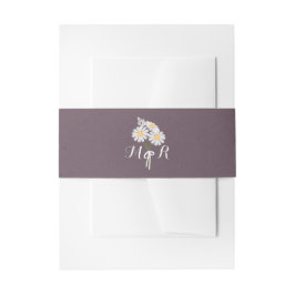 Elegant Floral White Daisies Monogram Wedding Uitnodigingen Wikkel