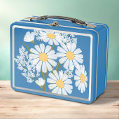 Elegant Floral White Daisies op blauw