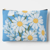 Elegant Floral White Daisies op blauw Etui (Voorkant)