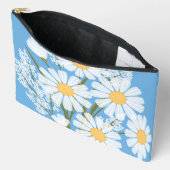 Elegant Floral White Daisies op blauw Etui (Open)