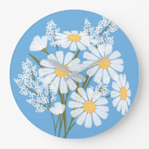 Elegant Floral White Daisies op blauw