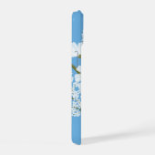 Elegant Floral White Daisies op blauw iPhone 15 Case (Rechterkant)
