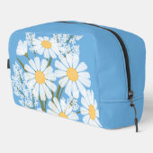 Elegant Floral White Daisies op blauw Toilettasje (Rechterhoek)