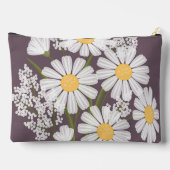 Elegant Floral White Daisies op donkere Paarse ton Etui (Achterkant)