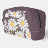 Elegant Floral White Daisies op donkere Paarse ton Toilettasje (Rechterhoek)