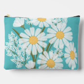 Elegant Floral White Daisies over Blauwgroen Etui (Voorkant)