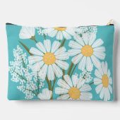 Elegant Floral White Daisies over Blauwgroen Etui (Achterkant)