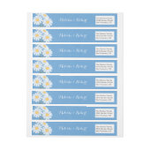 Elegant Floral White Daisies over Blue Wedding (Vel)