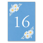 Elegant Floral White Daisies over Blue Wedding Kaart (Achterkant)