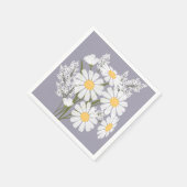 Elegant Floral White Daisies over Lavender Servet (Hoek)